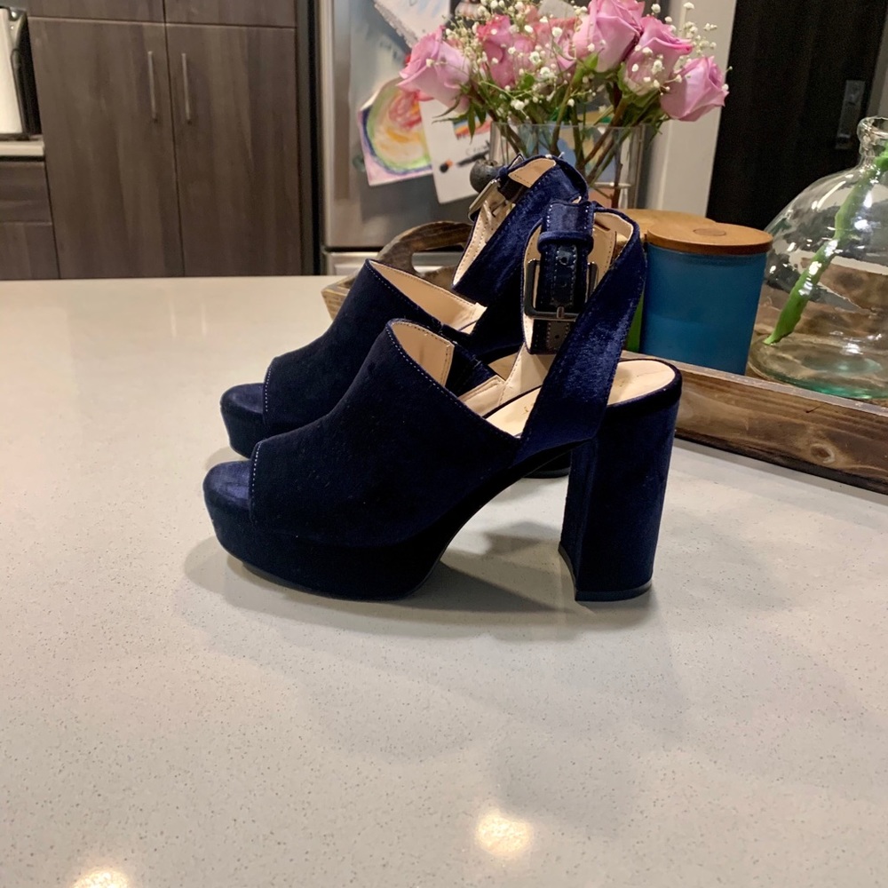 Navy Blue Platform Heel